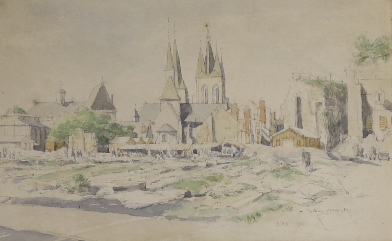 Sydney Maiden (1893-1963), two watercolours, 'The Viaduct, Fareham' and 'Blois', signed and dated 1958/1947, 17 x 27cm and 15 x 25cm